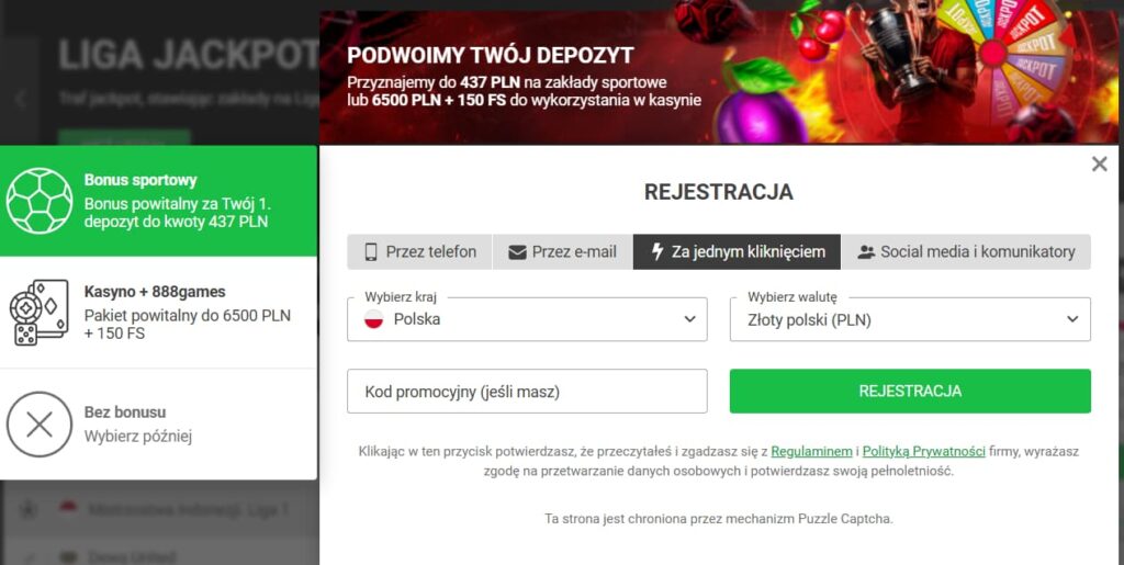 Rejestracja w kasynie 888starz