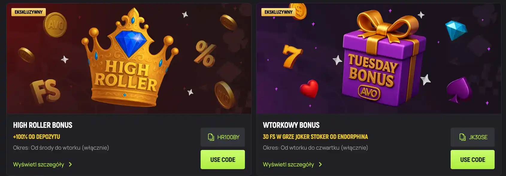avocasino bonus highroller